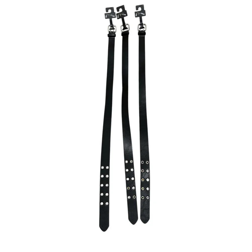 3(PACK) New Target Art Class Kids Black Belt with Silver Buckle & Grommets Size
